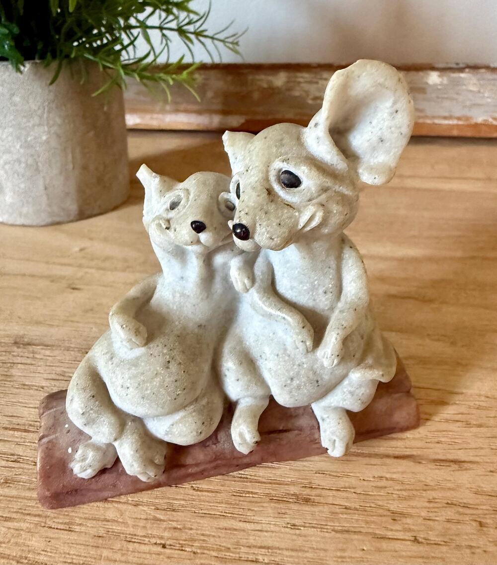 Quarry Critters Mocha & Mynah Mice | Second Nature Design 2002 Figurine